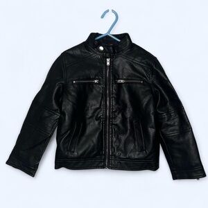 🐞Kids Black Faux Leather Jacket - 4T